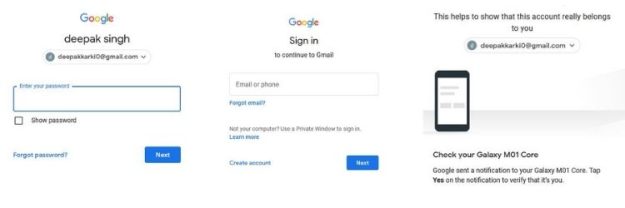 Forget Gmail password