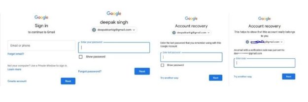 Recover Password with help of Email ID
