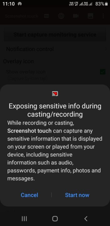 Screenshot App Permision